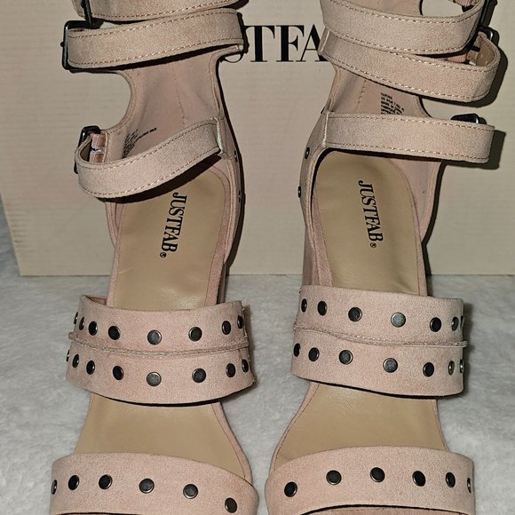JustFab Blush Pink 3-Strap Heels (New in Box) - Picture 2 of 5